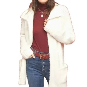 Sleeping On Snow Anthropologie Fuzzy Knit Open Front Cardigan